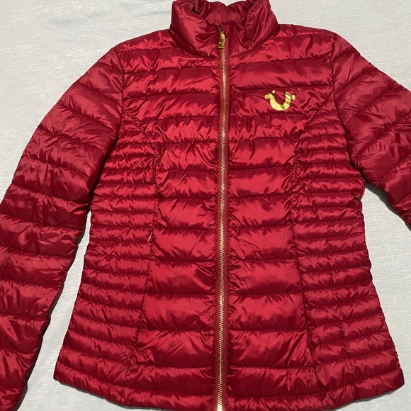 Red Puffer Jacket True Religion - Picture 1 of 4